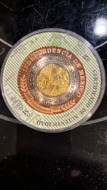 Mexico. Coin 1810-2010 Miguel Hidalgo Independence Coin Bimetallic UNC