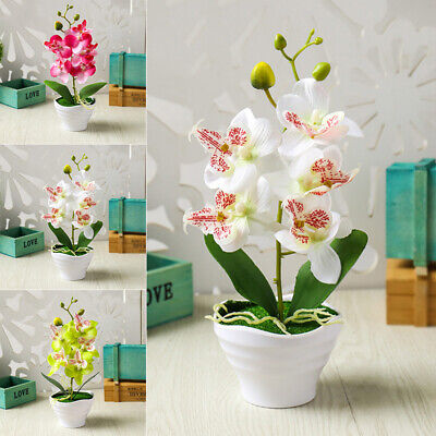 Orchideen im Topf Kunstblumen Tischdeko Künstliche Blumen Deko Dekoration K15 