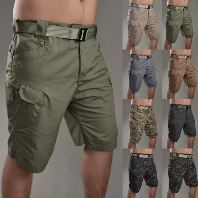 Hombre Pantalones Cortos Militar Mono Exterior Bolsillos Informal Táctico <