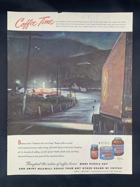 Magazine Ad* - 1948 - Maxwell House Coffee - Tore Asplund artwork