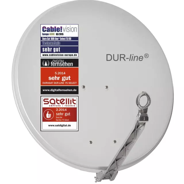 DUR-line Select 75/80 Hellgrau - Alu Sat-Antenne Satelittenschüssel