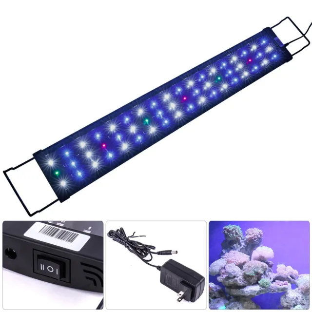 LED SMD 30"-42" Multi Color Aquarium Fish Tank Light Extendable Bracket 2-Modes
