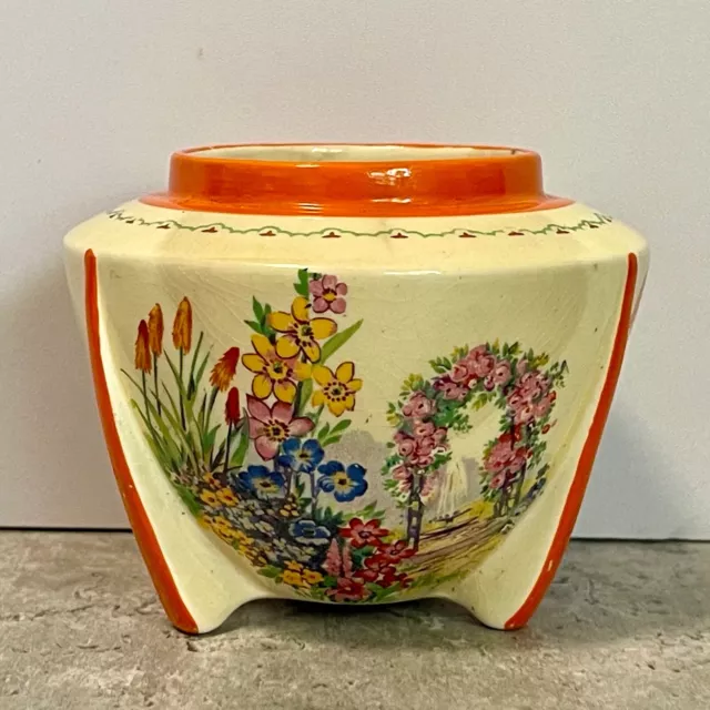 Vintage Jam Pot Art Deco Newport Pottery Floral Pre-1930 Clarice Cliff Interest