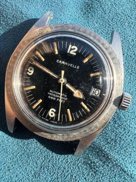 Diver Vintage Bulova Caravelle 666 Feat “Devil Diver” Projet For parts