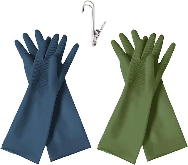 Dishwashing Gloves– 2 Pairs of Dish Gloves Premium Rubber Gloves for Cleaning –