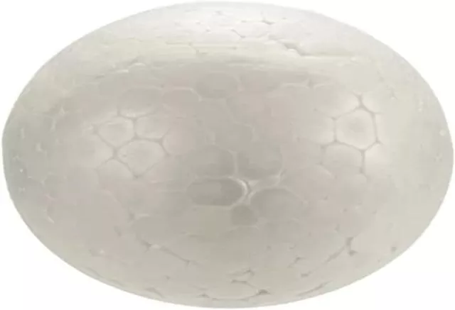 Lot de 2 Boules Ovales Pleines en Polystyrene Diametre 15 cm avec Impacts Blancs