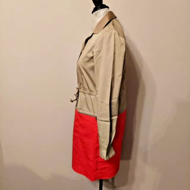 Elie Tahari Farrell Khaki Orange Shirt Dress Size 4 3