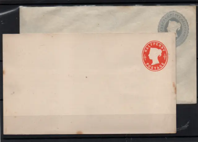 GB QV 1/2d & 2d Postal Stationery Covers - unused WS36018