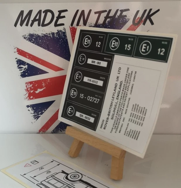 RANGE ROVER CLASSIC Car Engine Bay Decal Label Sticker Set Early