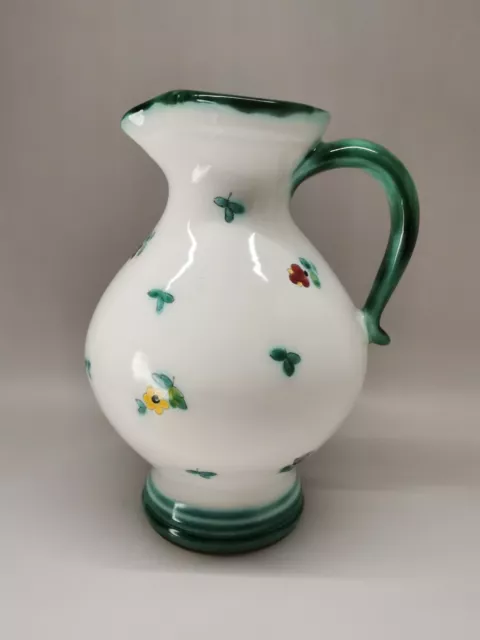 AC56- Gmundner Keramik Streublumen Krug Handmalerei H 20 cm