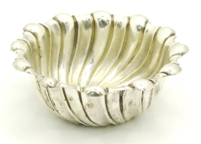 Vintage Miniature Bowl Sterling Silver Unbranded Twisted Waves 2 3/4"