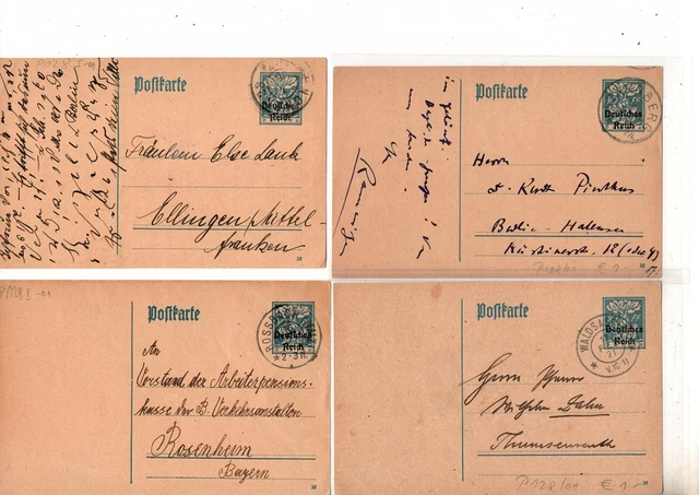 Deutsches Reich , Sammlungsauflösung 4-Karten, ,Gestempelt