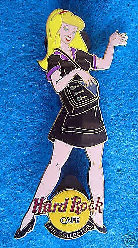 HRC BLACK SERVER UNIFORM *PIN COLLECTOR BLONDE GIRL SERIES* Hard Rock Cafe PIN