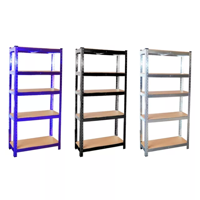 5 Tier Galvanised Steel Garage Shelving Racking Unit Storage Racks - Refurbished