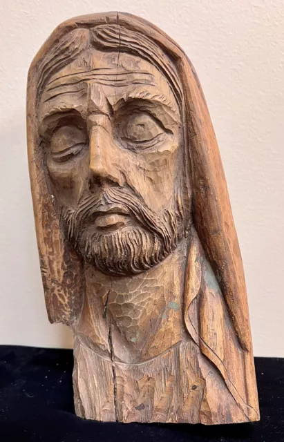 Vintage Original Folk Art Jesus Signed one of a kind hand carved