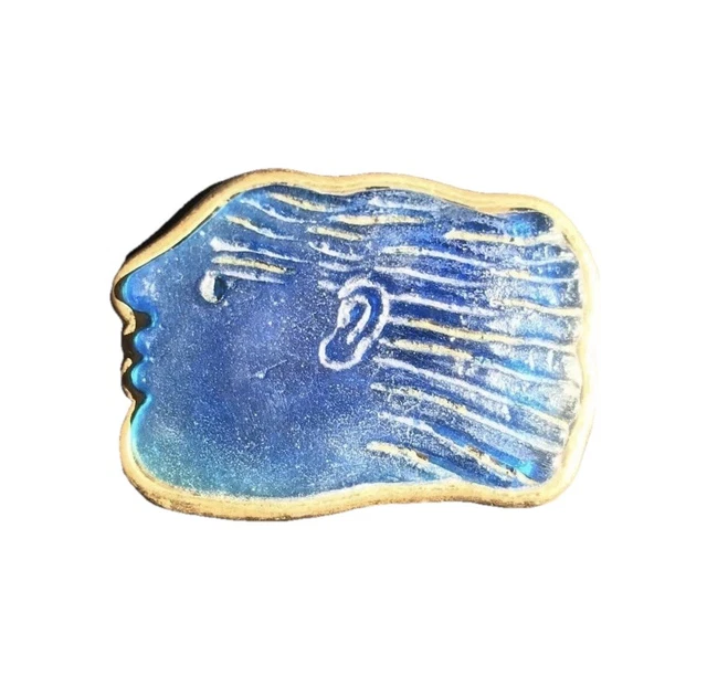 DAUM × Alexandre Fassianos DAUM ALEXANDRE ALEKOS Fassianos French Crystal Art Glass Blue Gold