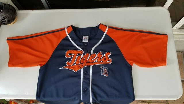 XL Men True Fan Detroit Tigers MLB Baseball Jersey Navy Blue Orange Sewn XL Men True Fan Detroit Tigers MLB Baseball Jersey Navy Blue Orange Sewn