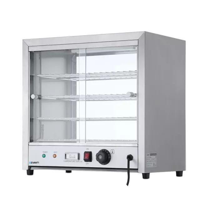 Devanti Commercial Food Warmer Pie Hot Display Showcase Cabinet Stainless Steel