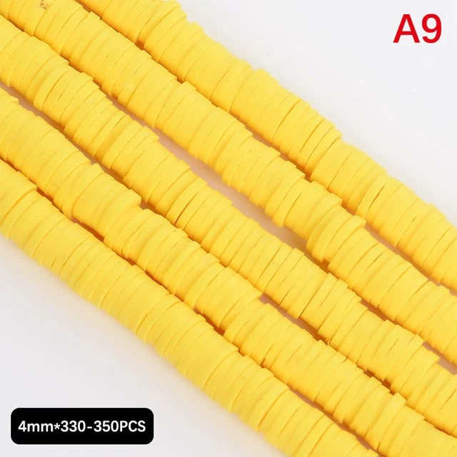 4/6MM Colour Flat Round Polymer Clay Beads Handmade Heishi Disk Loose Spa-wf