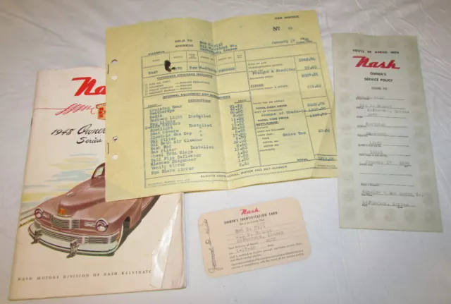 Original Nash Series 4840 4860 Owners Manual 1948