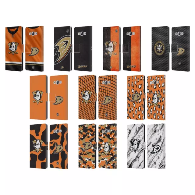 Official Nhl Anaheim Ducks Leather Book Wallet Case Cover For Samsung Phones 3