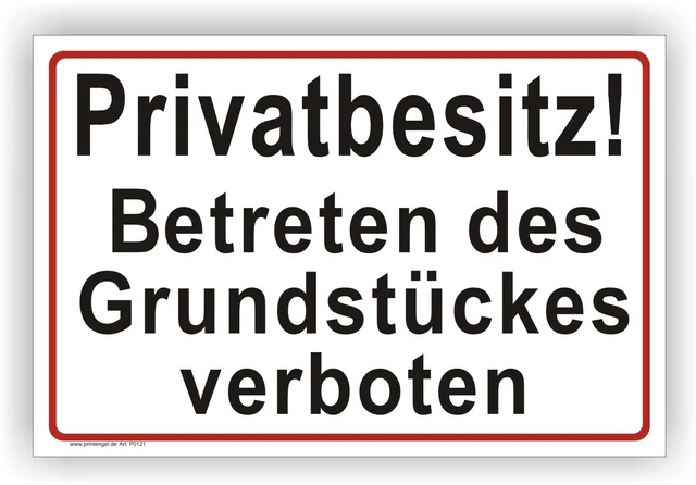 Warnschild "Betreten Verboten - Privatgrundstück" – 30x42 Cm, Robuste Ausführung