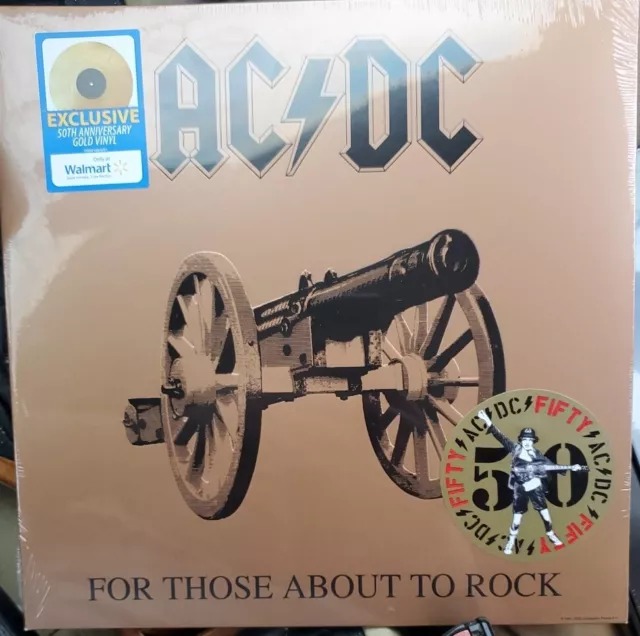 AC/DC FOR THESE ABOUT TO ROCK Edición Limitada 50 Aniversario Dorado Totalmente NUEVO LP
