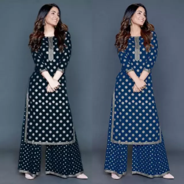 Set completo pakistano readymade Salwar Kameez designer indiano Palazzo Kurta set top