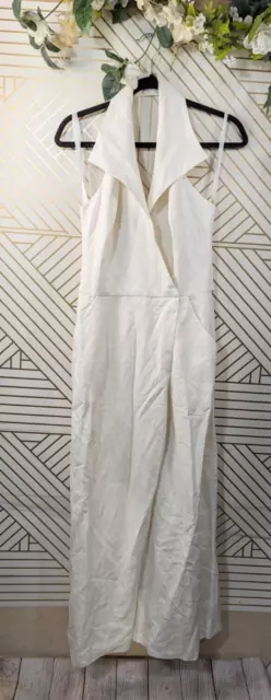 GEARY ROARK KAMISATO Women's White Linen Midi Dress Collared Size 10