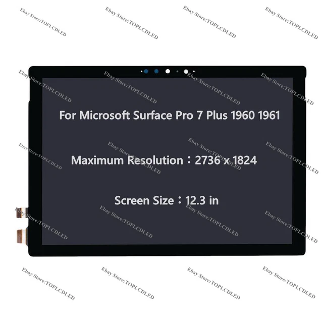 12& MICROSOFT SURFACE Pro 7 Plus 1961 LCD Touch Screen Display Digitize ...