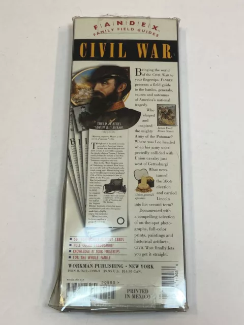 Civil War Fandex Family Field Guide UDC Interest History Battle USA Confederate