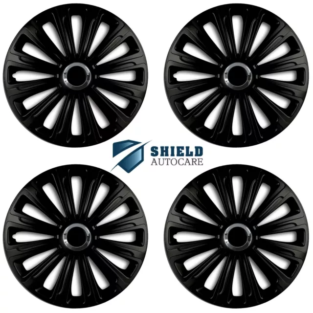 Wheel Trims 13" Hub Caps Trend RC Plastic Covers Set of 4 Black Specific Fit R13