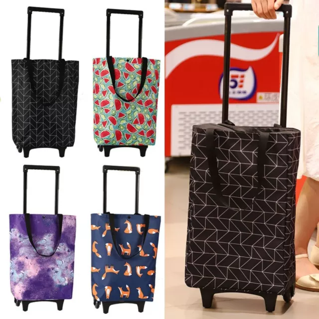 Bolsa plegable de supermercado reutilizable carrito de compras con ruedas bolsa de compras plegable