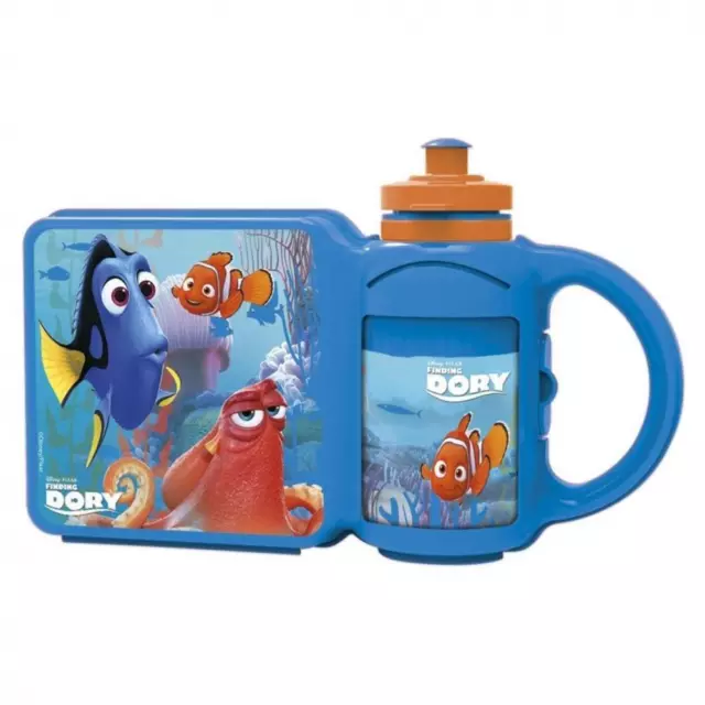 BoyzToys 84572 Finding Dory lunch Box with Built in Water Bottle Combo Set - New