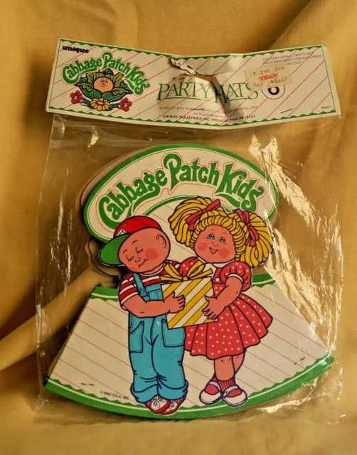 Cabbage Patch Kids Hat Party Set 6 New In Package Unique Ind 1983 9501 Doll.