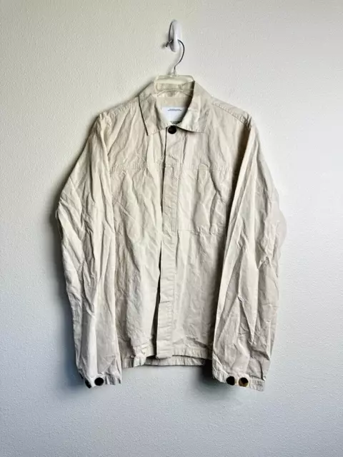 MEWS Clothing Men's Cotton Linen Utility Shirt Jacket White Size Medium Portugal