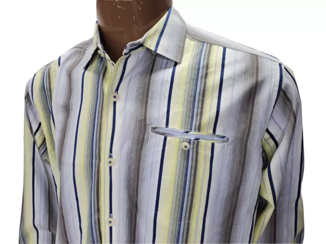 Tommy Bahama Mens Shirt Long Sleeve Button Down Large Striped