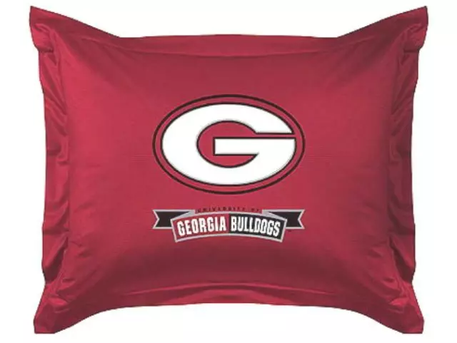NEW Univ. of Georgia Bulldogs Jersey Sham with Banner LR White G