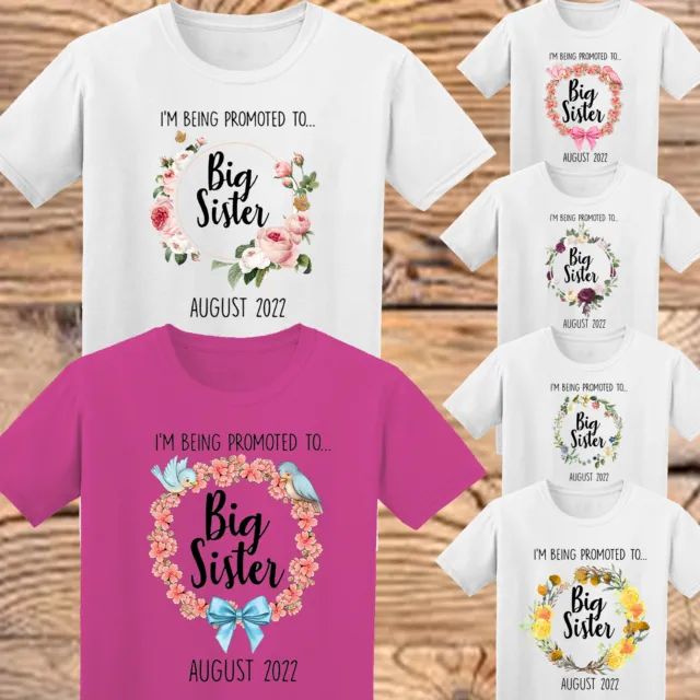 Personalised Big Sister Im Being Promoted To Big Sister Kids T-Shirts #P1#PR#A