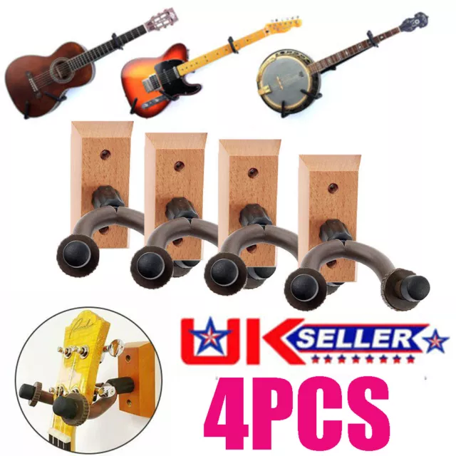 4PACK Guitar Wall Hanger Display Bracket Mount for Electric Acoustic Bass UK