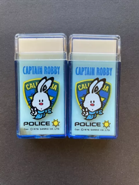 Vintage Sanrio Robby Rabbit “Captain Robby” Eraser in case Rare Collectible 1976