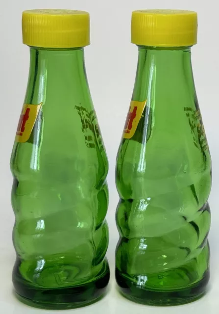 Vntg Squirt Salt and Pepper Shakers Soda Pop Advertising Glass Bottles 4 3/8" H 2