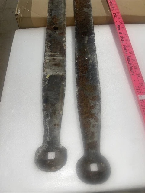 32 Inch Antique Hand Forged Iron Strap Hinges Barn Door Used Nice Shape 6