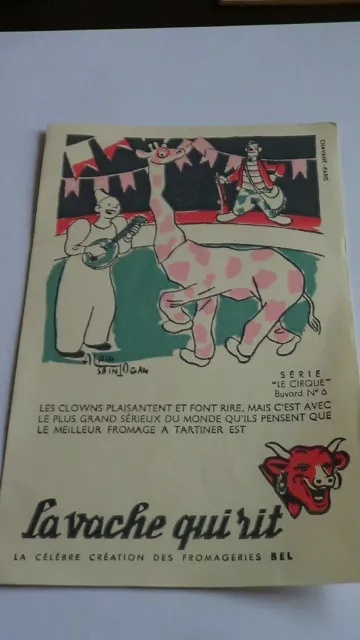 Buvard La Vache Qui Rit Serie Le Cirque N°6 Les Clowns Girafe Alain Saint Ogan