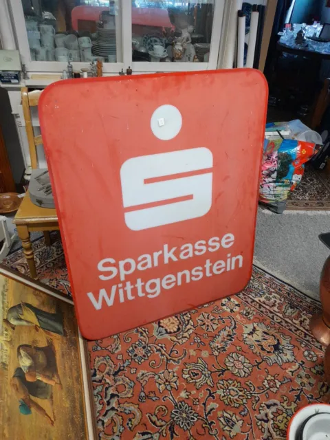 Leuchtreklame Sparkasse Wittgenstein Kunststoffscheibe Außenbeleuchtung Werbung