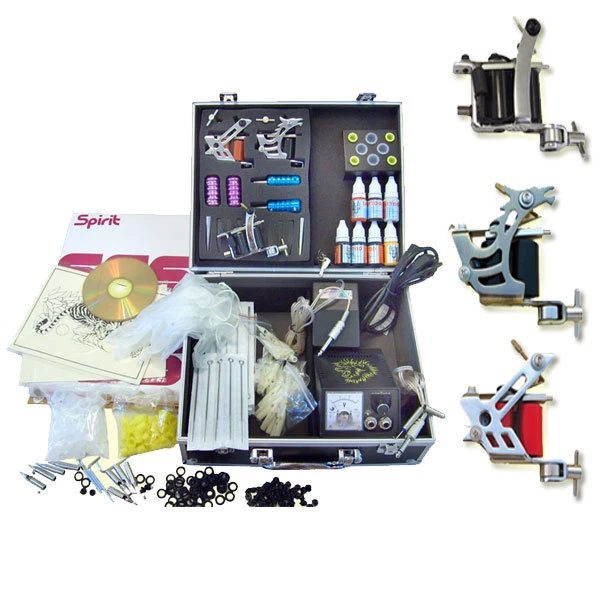 Kit de tatuaje conjunto completo de tatuaje 7 tintas 3 máquina de tatuaje 50 agujas