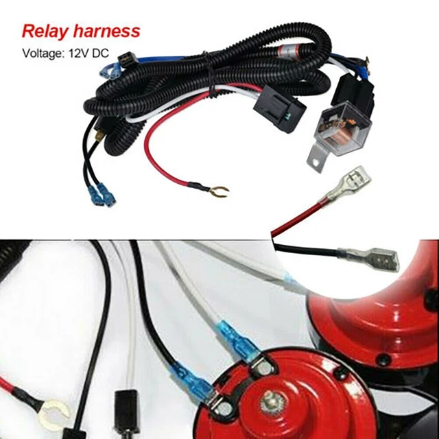 , Preview Full Size Image 1 Set 12V DC Horn Relay Wiring Harness Kit For Grille