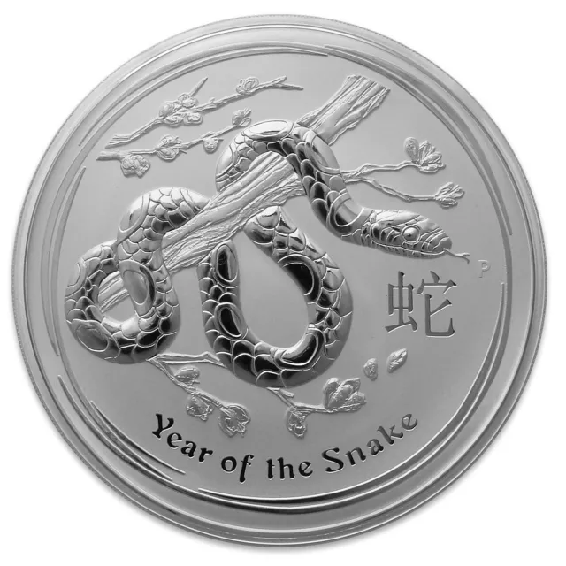 2013 Perth Mint 1 oz Lunar Year of the Snake Pure Silver Coin