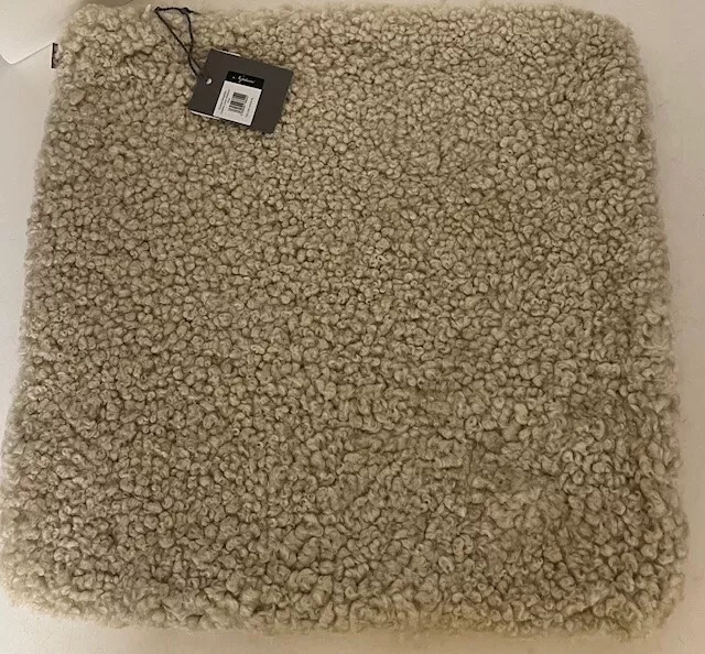 Neptune Tussack Sheepskin Cushion Cover, Pearl, New