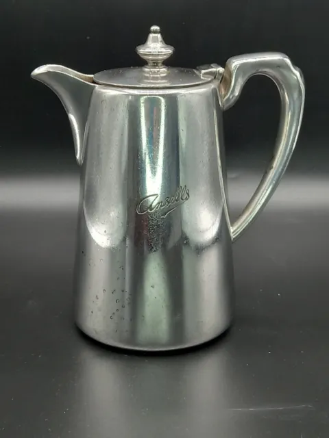 Vintage 1950s ANSELLS BREWERY silver plated tea or coffee pot by ELKINGTON & Co